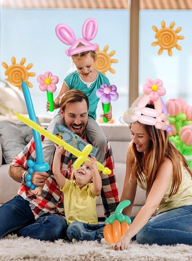 Krido Long Balloon Kit, 101 Pieces with Pump, Latex Twisting Balloons for Animal Shapes, Party Decorations, Multicolour Rainbow Balloon for Decoration | Balloon Blower (Latex) - Image 4
